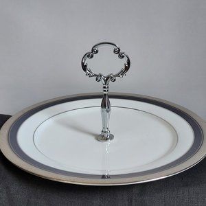 Noritake Crestwood Cobalt Platinum Handled Serving Tray